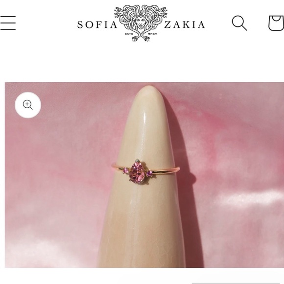 Sofia zakia - PINK SAPPHIRE AND TOURMALINE RING - SIZE 6 - 14k yellow gold - Picture 1 of 6